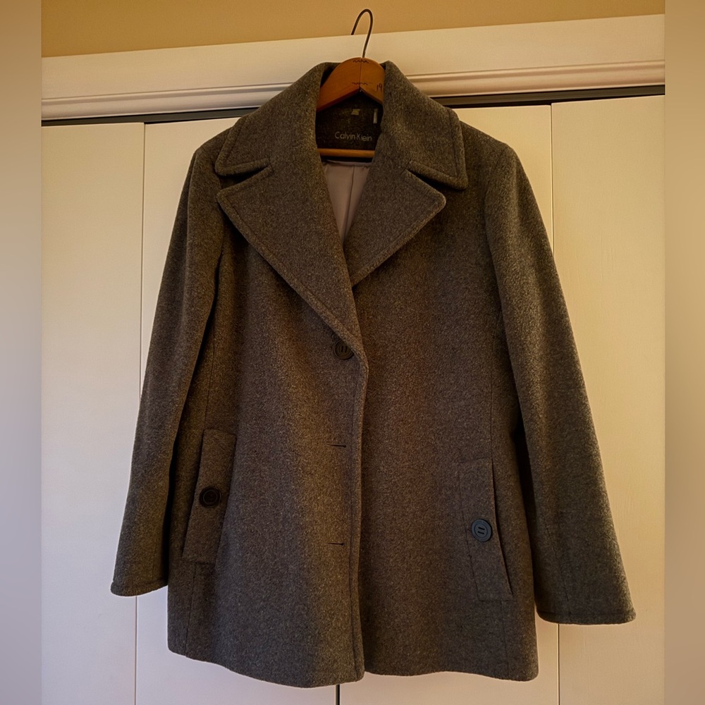 Calvin Klein Women's Charcoal Pea Coat